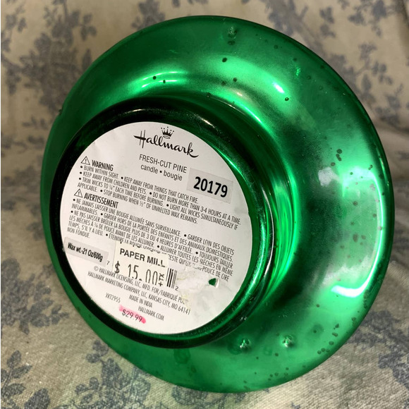 Hallmark Mercury Glass 8.5" Pine Tree Christmas Candle - Picture 4 of 6